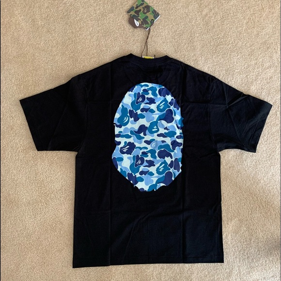 Bape Black Double Sided Blue Camo Head Tee - Picture 2 of 6